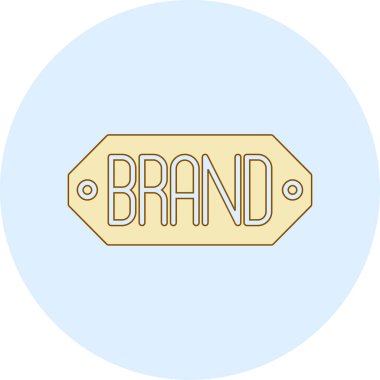 marka kelime etiketi daire içinde