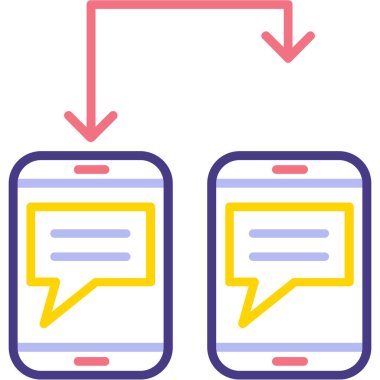 mobil sohbet. Web simgesi vektör illüstrasyonu
