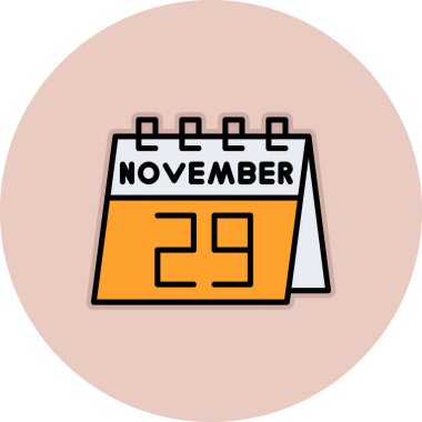 Kasım 3 d tarih simgesi olan takvim, basit biçim vektör illüstrasyonu