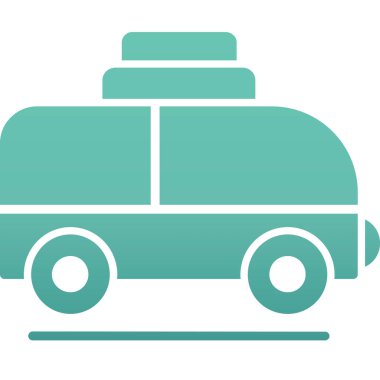 Taksi minibüsü. Web simgesi basit illüstrasyon