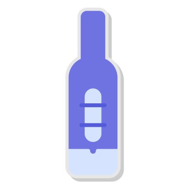 Cam ikonlu şişe, çizgi film tarzı.