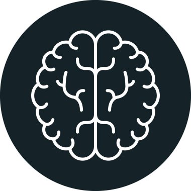 Beyin simgesi, basit vektör tasarımı