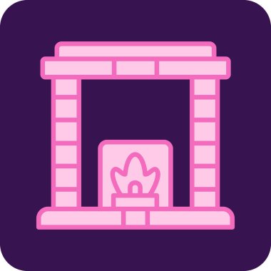 Şömine. Web simgesi basit illüstrasyon