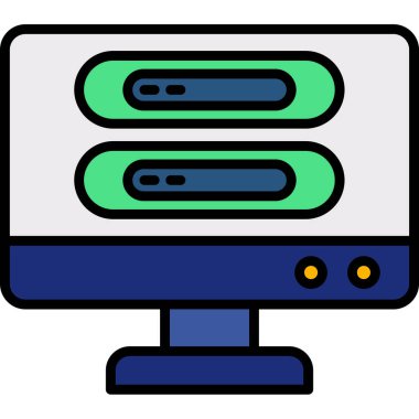 Bilgisayar. Web simgesi basit illüstrasyon