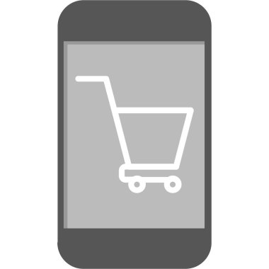 mobil alışveriş arabası simgesi, basit biçim