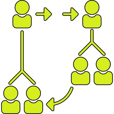Bağlı ağdaki insanların vektör simgesi kavramı