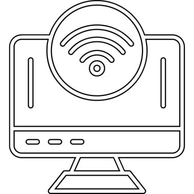 Bilgisayar monitörü simgesi. beyaz arkaplanda izole edilmiş web tasarımı için bilgisayar izleyici vektör simgeleri