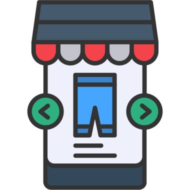 Müşteri dükkanı. Basit resimleme