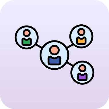 İnsanları birbirine bağlayan ağ vektör simgesi kavramı