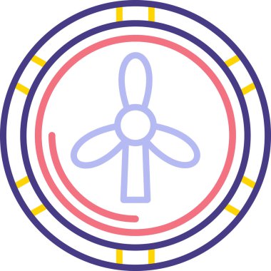 Bir rüzgar türbini simgesinin vektör çizimi