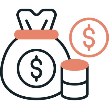 Para için. Web simgesi basit illüstrasyon