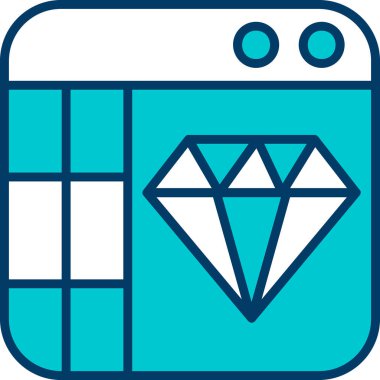 Elmas ağ simgesi, basit illüstrasyon tasarımı