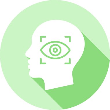 Düz biçimli beyin vektör simgesi olan göz