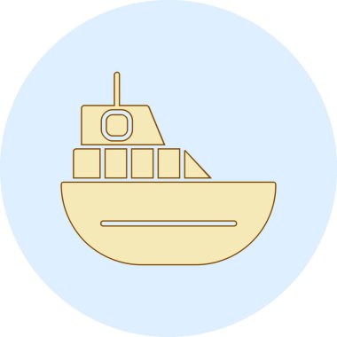 Gemi vektör simgesi modern basit illüstrasyon