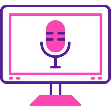 Mikrofon. Web simgesi basit illüstrasyon