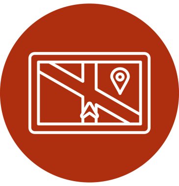 Konum imleci simgesi, vektör illüstrasyonlu harita işaretleyici