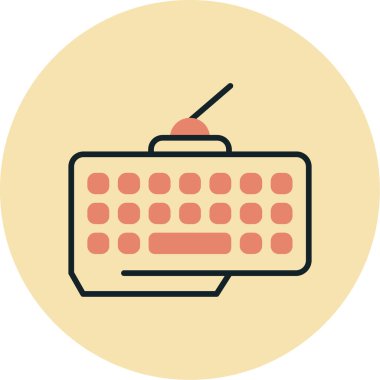 Daktilo. Web simgesi basit illüstrasyon