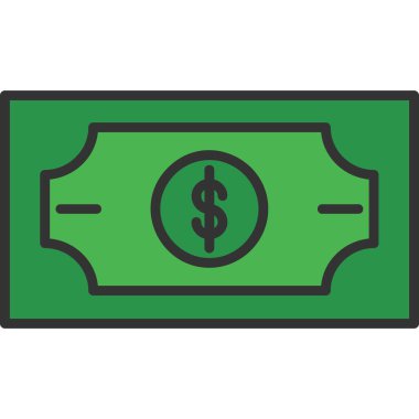 Dolar vektör çizimi rengi düz