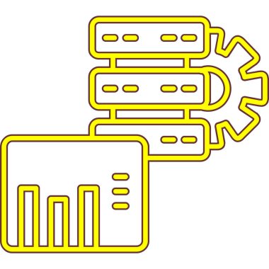 Bir robotun karikatür simgesinin vektör çizimi