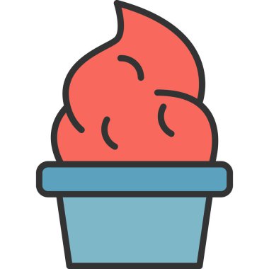 Dondurma. Web simgesi basit illüstrasyon