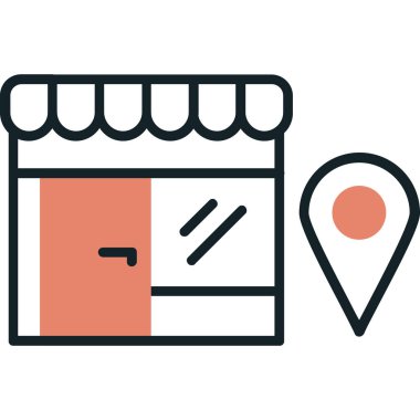 konum simgesi, vektör çizimi