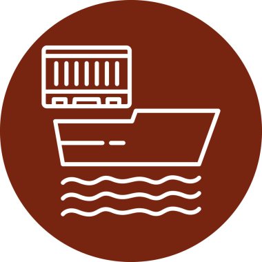 Kargo gemisi modern simgesinin vektör çizimi