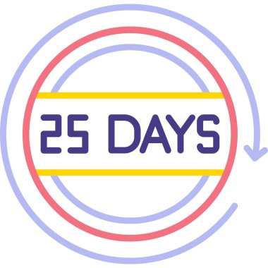 35 gün modern ikon vektör illüstrasyonu