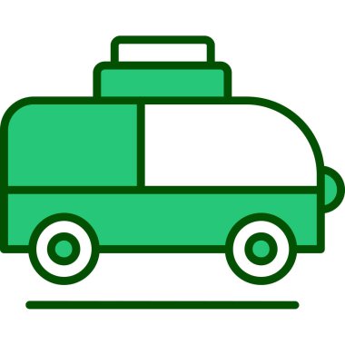 van vektörü ince çizgi simgesi