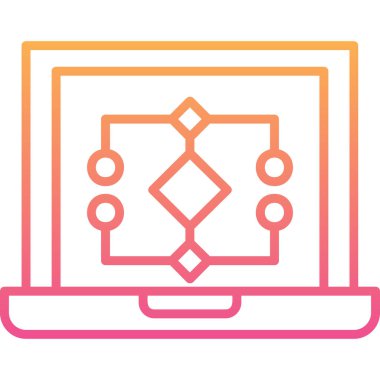 Dizüstü bilgisayar simgesi vektör çizimi