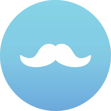 Bıyık simgesi beyaz arkaplanda izole edilmiş modada düz stil.