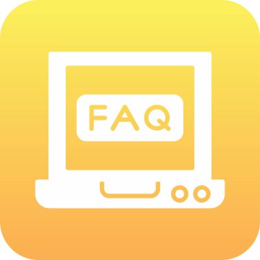 Bir faq işareti simgesi ile izole edilmiş sarı bir karenin çizimi