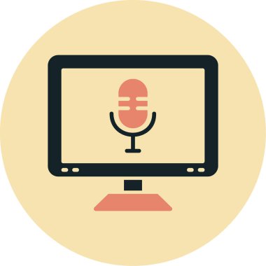 mikrofon simgesi vektör illüstrasyonu