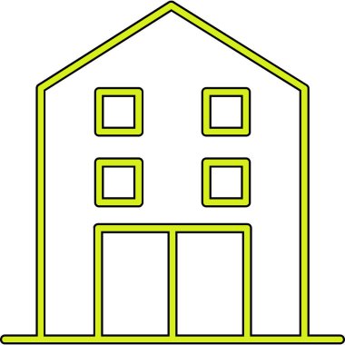 Bina. Web simgesi basit illüstrasyon