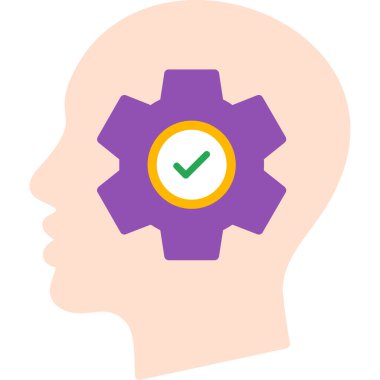 Beyin. Web simgesi basit illüstrasyon