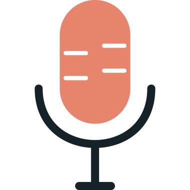 Mikrofon. Web simgesi basit illüstrasyon
