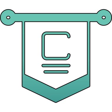 Bir zincir ile c harfinin vektör çizimi