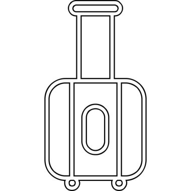 Seyahat çantası ikonu. Beyaz arkaplanda izole edilmiş web tasarımı için ana seyahat valiz vektör simgesi