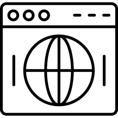 Tarayıcı tarayıcı internet simgesi ana hat biçiminde