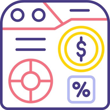 Para için. Web simgesi basit illüstrasyon