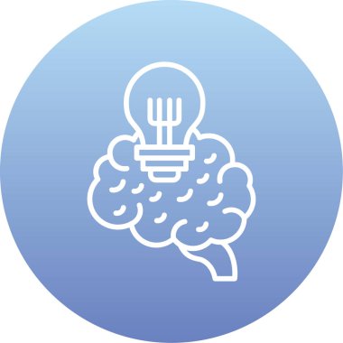 Beyin simgesinin vektör illüstrasyonu