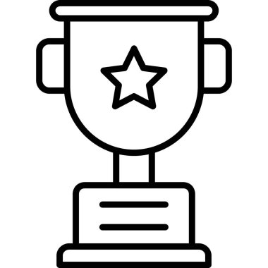 Ödül kupası ikonu. Beyaz arkaplanda izole edilmiş web tasarımı için özet ödül kupa vektörü simgesi