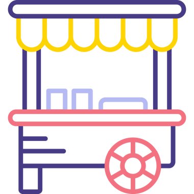 El arabası. Web simgesi basit illüstrasyon