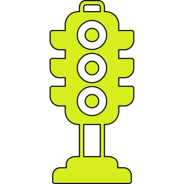 Trafik ışığı simgesi, basit vektör illüstrasyonu