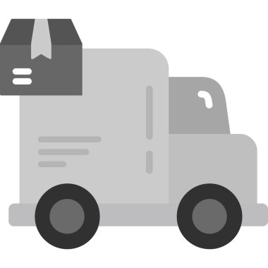 Teslimat aracı ikonu. Web için basit dağıtım van vektör simgeleri çizimi