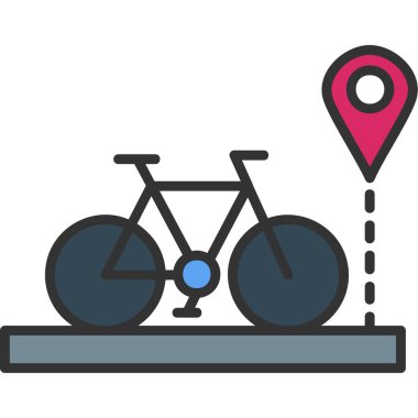 bisiklet konumu vektör illüstrasyonu