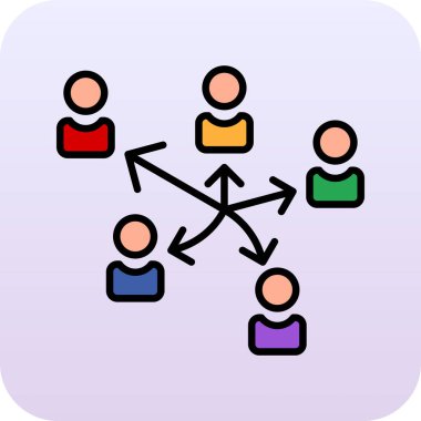 Sosyal ağ. Basit resimleme