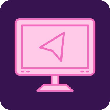 Monitör. Web simgesi vektör illüstrasyonu