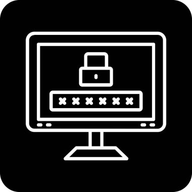 Şifre. Web simgesi basit illüstrasyon