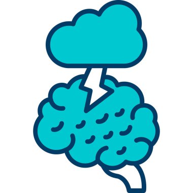 Beyin. Web simgesi basit illüstrasyon