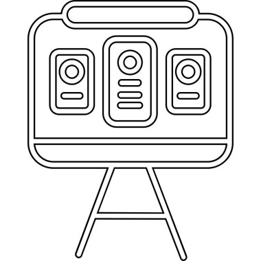 Sinema kamerası izole edilmiş simge